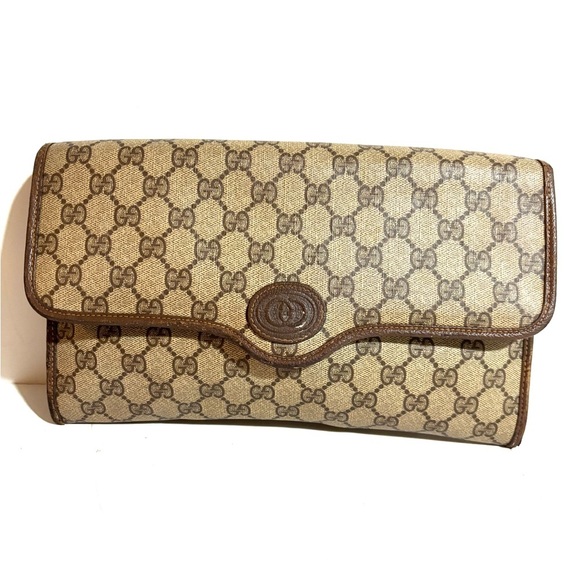 Gucci Beige and Brown Women's Clutch Bag - Picture 1 of 14